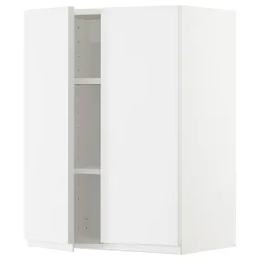 IKEA METOD МЕТОД, навесной шкаф с полками / 2дверцы, белый / Воксторп глянцевый / белый, 60x80 см 994.659.72 фото