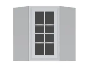 BRW Угловой верхний кухонный шкаф Verdi 60 см с витриной справа светло-серый матовый, греноловый серый/светло-серый матовый FL_GNWU_60/72_PV-SZG/JSZM фото