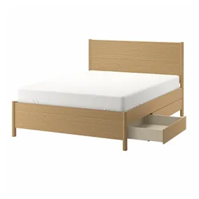 IKEA TONSTAD ТОНСТАД, каркас кровати с ящиками, okl дуб/Лурёй, 140x200 см 194.966.37 фото