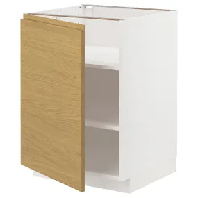 IKEA METOD МЕТОД, напольный шкаф с полками, белый / Воксторп имит. дуб, 60x60 см 795.384.70 фото