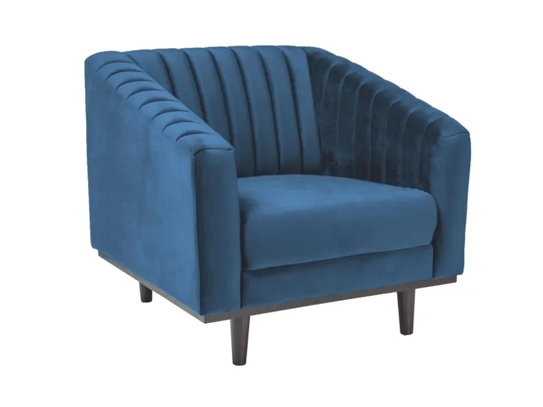 Мягкое кресло бархатное SIGNAL ASPREY Velvet 1,Bluvel 86 - темно-синий фото №1