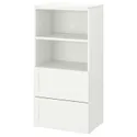 IKEA SMÅSTAD СМОСТАД / PLATSA ПЛАТСА, книжкова шафа, білий з каркасом / з 2 шухлядами, 60x42x123 см 094.208.84 фото thumb №1
