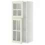 IKEA METOD МЕТОД, настінна шафа, полиці / 2 склх дверц, білий / БУДБІН кремово-білий, 40x100 см 093.949.84 фото