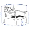 IKEA BONDHOLMEN БОНДХОЛЬМЕН, крісло, вуличне, білий/бежевий 605.581.61 фото thumb №5