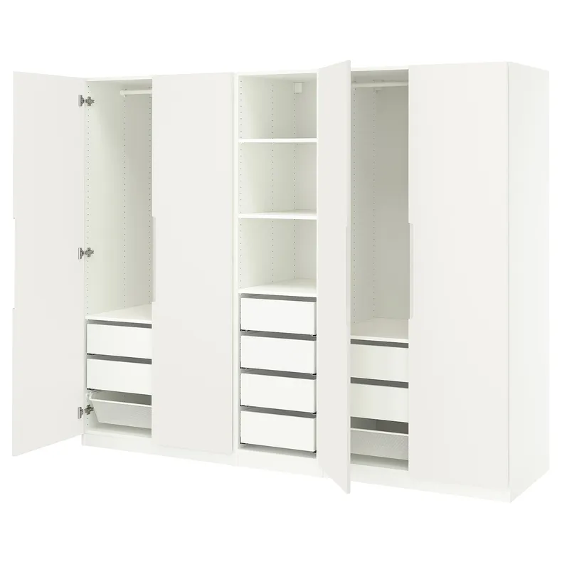 IKEA PAX ПАКС / TONSTAD ТОНСТАД, гардероб, комбинация, белый/кремовый, 250x60x201 см 895.498.97 фото №1