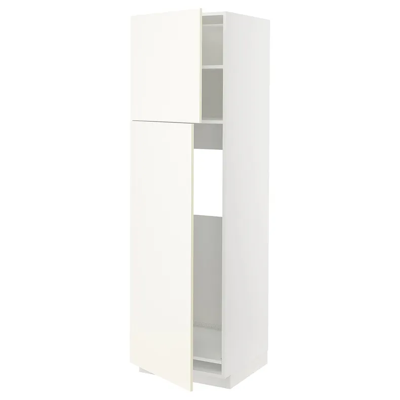 IKEA METOD МЕТОД, высокий шкаф д / холодильника / 2дверцы, белый / Вальстена белый, 60x60x200 см 295.073.48 фото №1