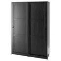 IKEA RAKKESTAD РАККЕСТАД, гардероб с раздвижными дверями, черно-коричневый, 117x176 см 604.537.67 фото thumb №1