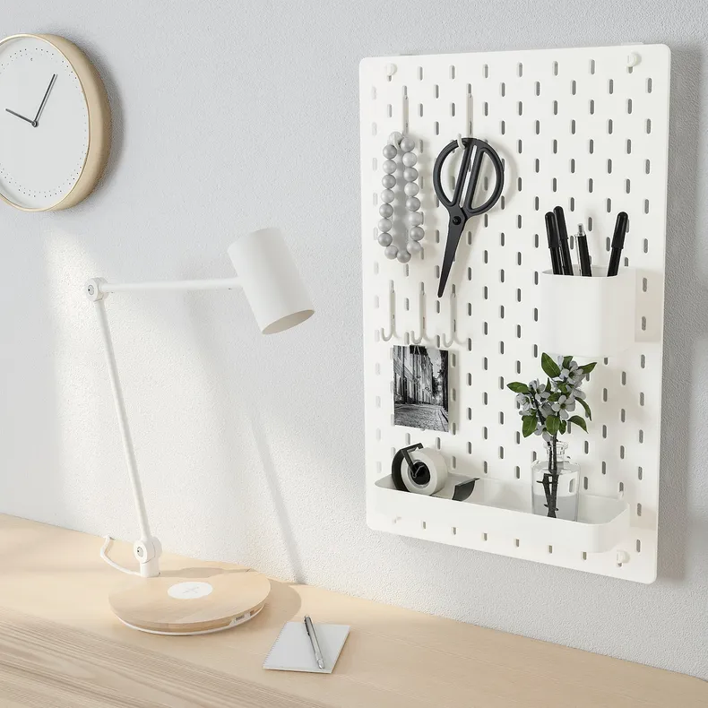 IKEA SKÅDIS СКОДІС, комбінація перфорованої дошки, білий, 36x56 см 293.038.98 фото №2