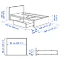 IKEA MALM МАЛЬМ, каркас кровати+2 кроватных ящика, дубовый шпон, беленый / Леирсунд, 90x200 см 891.573.18 фото thumb №9