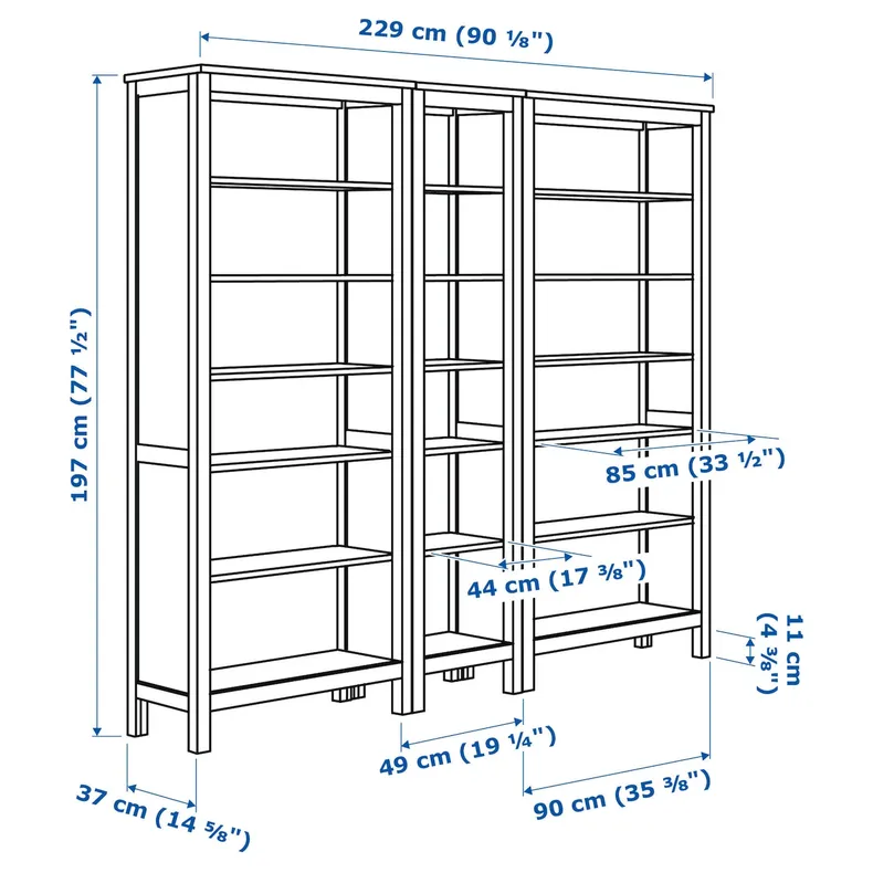 IKEA HEMNES ХЕМНЭС, стеллаж, белое пятно, 229x197 см 792.311.54 фото №3