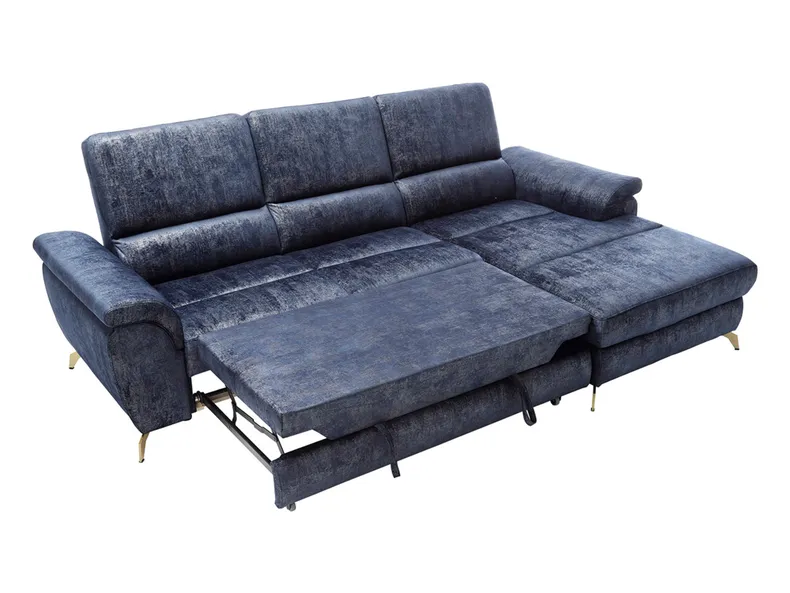 BRW Прямокутний кутовий диван Ліворно розкладний з велюровим ящиком для зберігання темно-синій, Доторкнись до мене 8 NA-LIVORNO-P-G3_B84690 фото №4