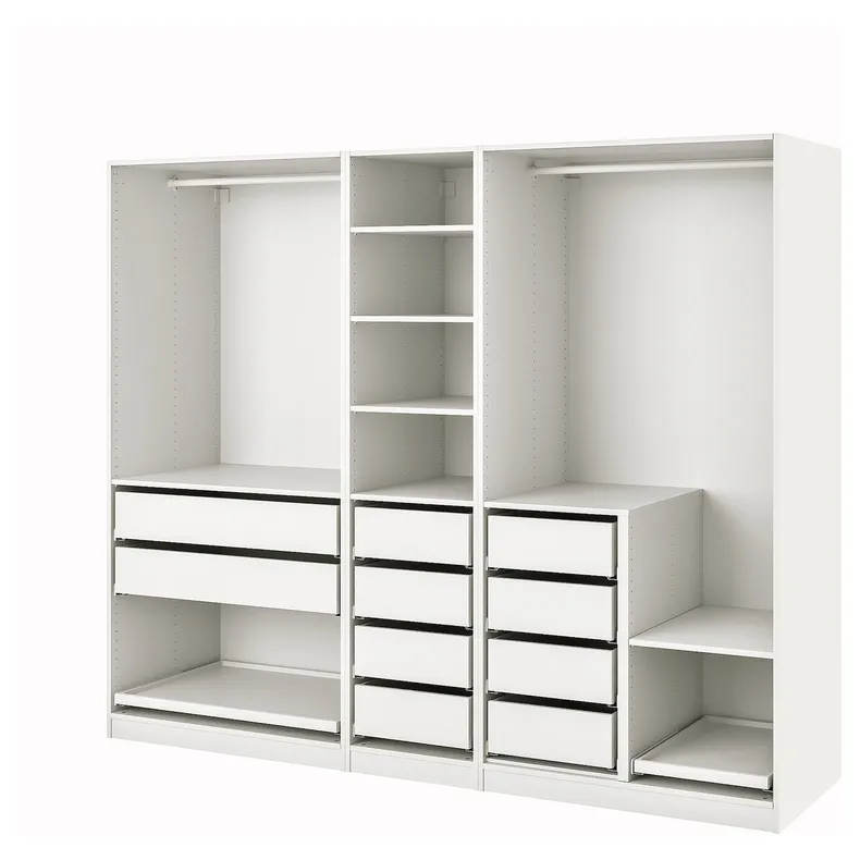IKEA PAX ПАКС, гардероб, комбінація, білий, 250x58x201 см 294.781.81 фото №1