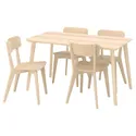 IKEA LISABO ЛІСАБО / LISABO ЛІСАБО, стіл+4 стільці, шпон з ясена / ясена, 140x78 см 493.855.29 фото thumb №1