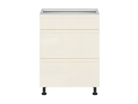 BRW Кухонный цокольный шкаф Sole 60 см с выдвижными ящиками магнолия глянцевая, альпийский белый/магнолия глянец FH_D3S_60/82_2SMB/SMB-BAL/XRAL0909005 фото