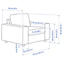 IKEA VIMLE ВИМЛЕ, кресло, с широкими подлокотниками / средне-серый цвет 994.771.83 фото thumb №7