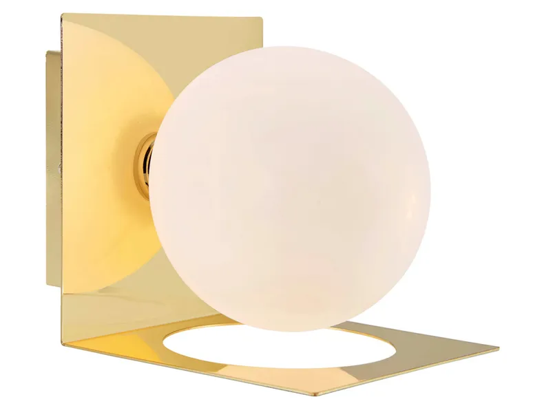 BRW Настінний світильник для ванної Zenith із метало-скляного бра золотисто-білого кольору 076158 фото №1