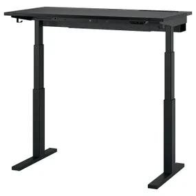 IKEA MITTZON МІТТЗОН, стіл регульований, електричний okl попелястий пофарбований чорний / чорний, 120x60 см 895.265.94 фото