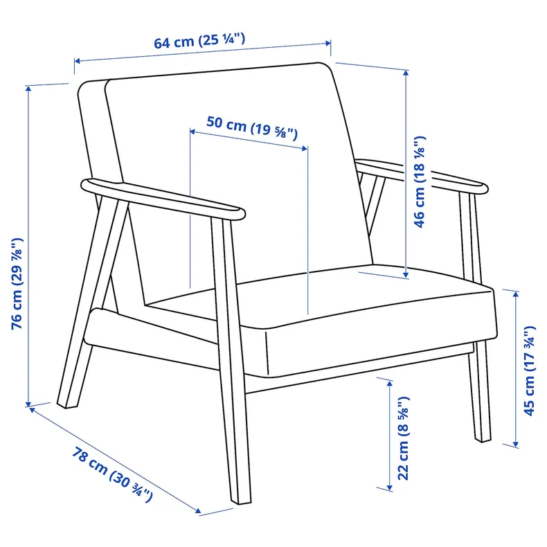 IKEA EKENÄSET ЕКЕНЕСЕТ, крісло, КЕЛІНГЕ сіро-бірюзовий 805.334.81 фото №6