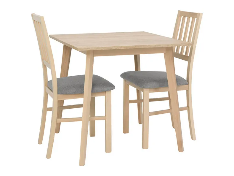 BRW Комплект: Стол обеденный и стулья (2 шт) BRW ASTI 80x76x75 см, дуб сонома/серый ASTI_STO_2KRS-TX069 фото №1