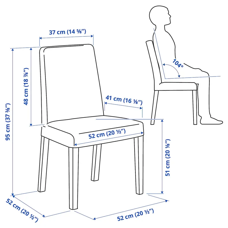 IKEA BERGMUND БЕРГМУНД, стул, черный / Фогельфорс многоцветный 893.880.93 фото №8