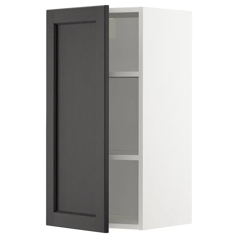 IKEA METOD МЕТОД, навесной шкаф с полками, белый / Лерхиттан с черными пятнами, 40x80 см 294.651.88 фото №1
