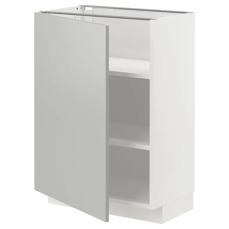 IKEA METOD МЕТОД, напольный шкаф с полками, белый / светло-серый, 60x37 см 095.384.02 фото №1