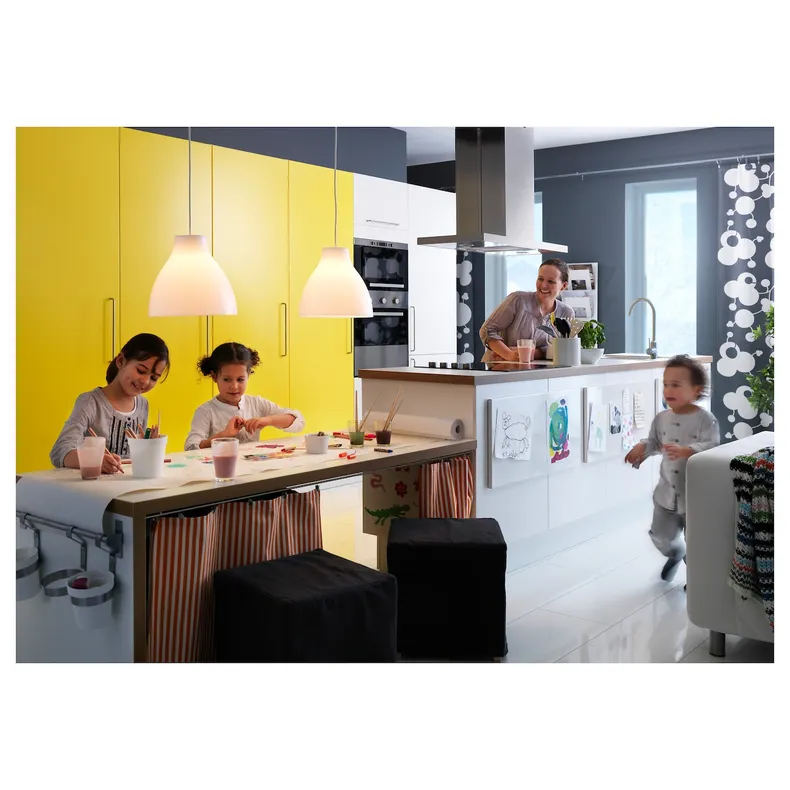 IKEA MELODI МЕЛОДИ, подвесной светильник, белый, 38 см 103.865.39 фото №4