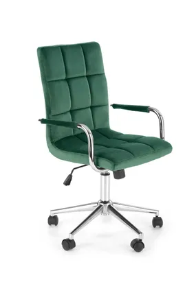 Крісло комп'ютерне офісне обертове HALMAR GONZO 4, темно-зелений оксамит фото