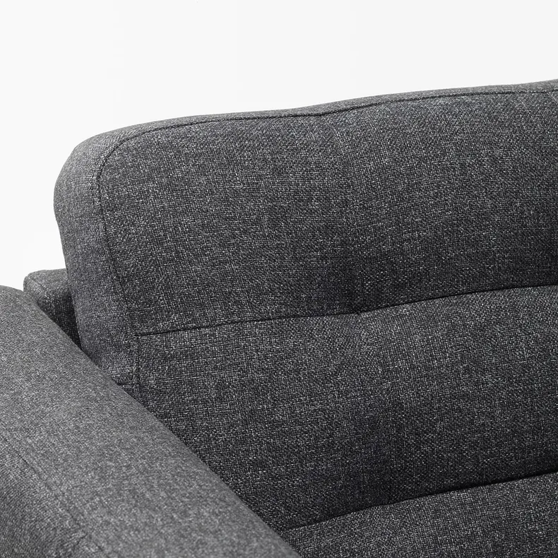 IKEA LANDSKRONA ЛАНДСКРУНА, 4-местный диван с козетками, Темно-серый / металл с пушечным покрытием 395.543.01 фото №3
