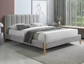Кровать двуспальная SIGNAL Belmont Raven 160x200 см, светло-серый фото
