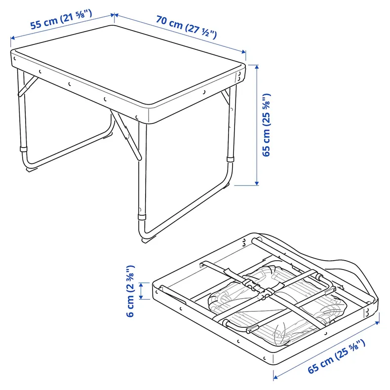 IKEA STRANDÖN СТРАНДЕН, складаний стіл і стільці, зелений фото №5