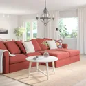IKEA GRÖNLID ГРЕНЛІД, 4-місний диван із кушетками, ЛЬЙУНГЕН світло-червоний 094.089.81 фото thumb №2