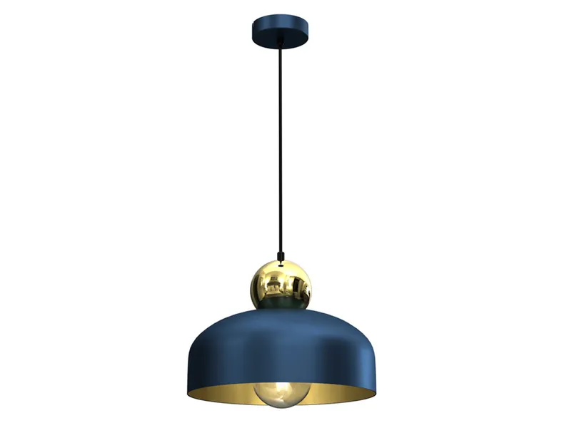 BRW Металлический подвесной светильник Harald темно-синего и золотого цвета 080944 фото №1