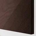IKEA BESTÅ БЕСТО, тумба под ТВ, с дверцами и ящиками, черный / коричневый Hedeviken / Stubbarp / темно-коричневый окрашенный шпон дуба, 240x42x74 см 694.359.34 фото thumb №4