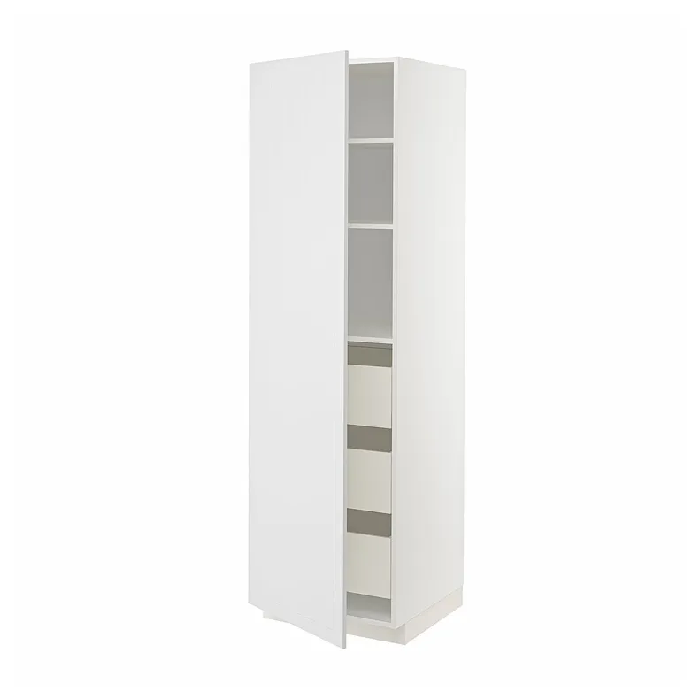 IKEA METOD МЕТОД / MAXIMERA МАКСИМЕРА, высокий шкаф с ящиками, белый / Стенсунд белый, 60x60x200 см 194.093.29 фото №1