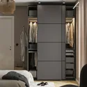 IKEA PAX ПАКС / MEHAMN МЕХАМН, гардероб, комбинация, темно-серый / 2стр темно-серый, 150x66x236 см 395.230.55 фото thumb №2
