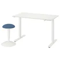 IKEA TROTTEN ТРОТТЕН / NILSERIK НИЛЬС-ЭРИК, стол+табурет-опора, белый / серый 995.014.23 фото thumb №1