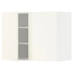 IKEA METOD МЕТОД, навісна шафа з полицями / 2 дверцят, білий / ВАЛЛЬСТЕНА білий, 80x60 см 595.072.62 фото