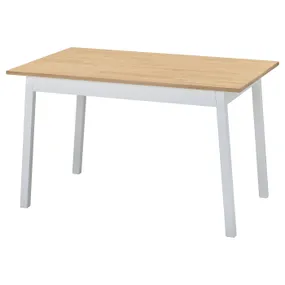 IKEA PINNTORP ПІННТОРП, стіл, світло-коричнева морилка / біла морилка, 125x75 см 305.294.67 фото