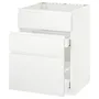 IKEA METOD МЕТОД / MAXIMERA МАКСІМЕРА, підлог шафа д / мийки+3 фр пан / 2 шух, білий / Voxtorp матовий білий, 60x60 см 391.121.10 фото