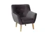 Кресло мягкое бархатное SIGNAL NORDIC 1 Velvet, Bluvel 14 - серый / бук фото