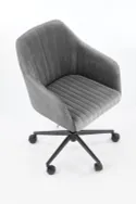 Крісло комп'ютерне офісне обертове HALMAR FRESCO, сірий оксамит фото thumb №2