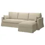 IKEA HYLTARP ХЮЛЬТАРП, 3-місний диван з кушеткою, прав, ХЕММЕСТА світло-бежевий 395.149.75 фото