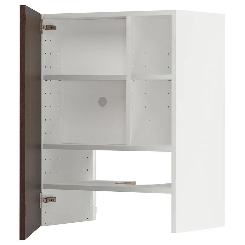 IKEA METOD МЕТОД, навесной шкаф д / вытяжки / полка / дверь, белый хасларп / коричневый узор, 60x80 см 295.044.44 фото №1