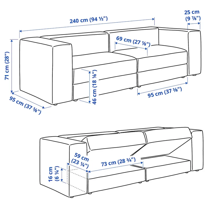 IKEA JÄTTEBO ЄТТЕБУ, 3-місний модульний диван, САМСАЛА темний жовто-зелений 694.851.27 фото №8