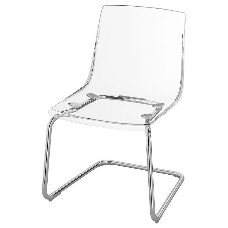 IKEA TOBIAS ТОБІАС, стілець, прозорий / хромований 803.496.71 фото №1