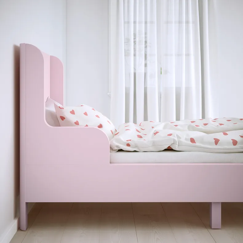 IKEA BUSUNGE БУСУНГЕ, розсувне ліжко, блідо-рожевий, 80x200 см 902.290.17 фото №5