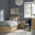 IKEA MALM МАЛЬМ, каркас кровати+2 кроватных ящика, дубовый шпон, беленый / Леирсунд, 90x200 см 891.573.18 фото thumb №2
