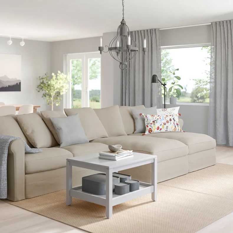 IKEA GRÖNLID ГРЕНЛІД, 4-місний диван із кушетками, СПОРДА натуральний 794.083.79 фото №2