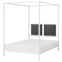 IKEA VITARNA ВИТАРНА, каркас кровати с 4-х стойками, белый Luröy/Skådis черный, 140x200 см 395.562.58 фото thumb №1